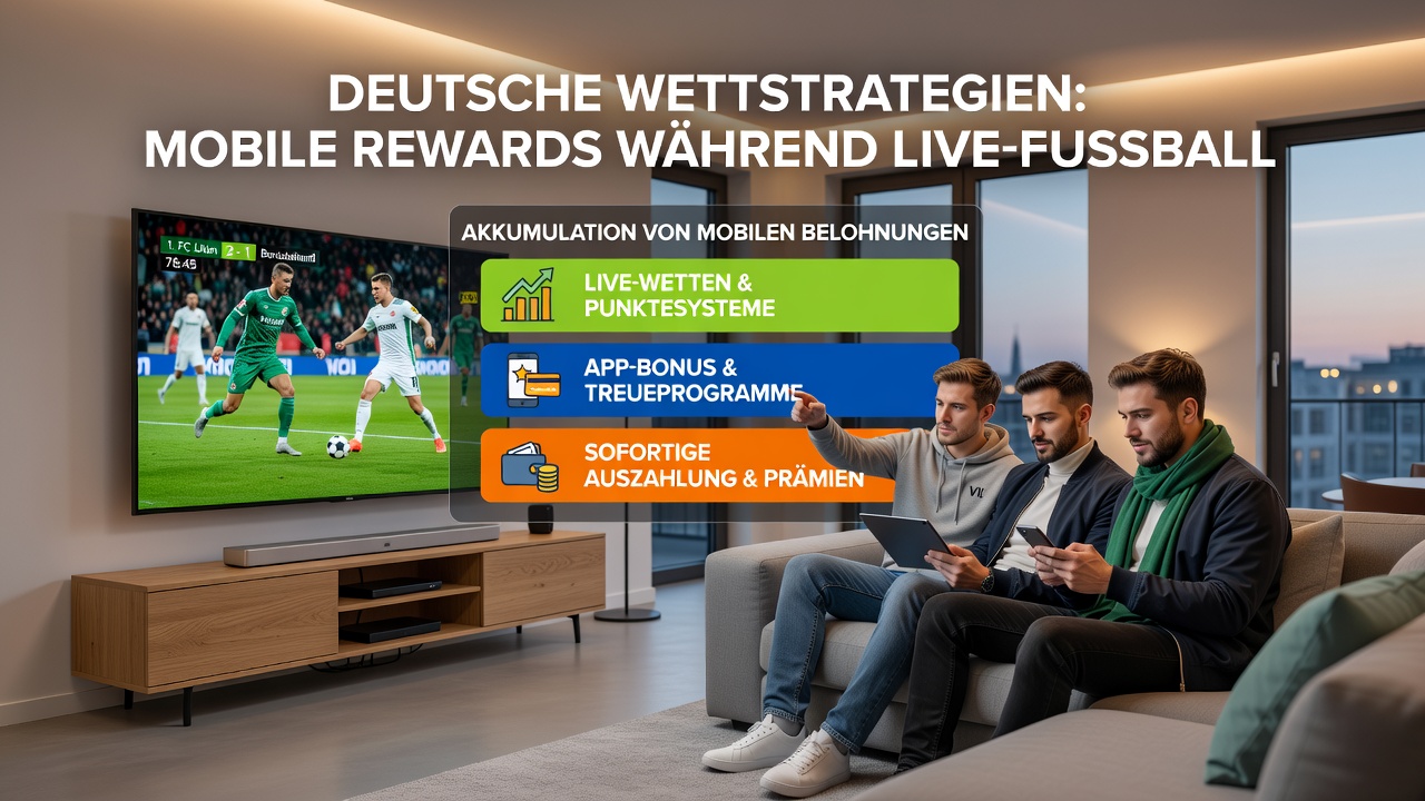 Analyse von Live-Fußball-Märkten auf einem mobilen Gerät mit Fokus auf Belohnungsakkumulation
