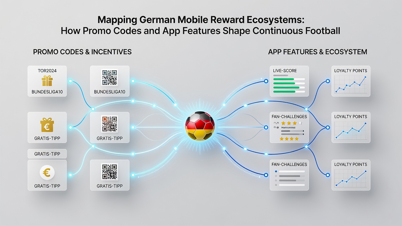 Darstellung von App-Features und gestaffelten Belohnungen während eines Live-Fußballspiels